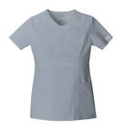 Contemporary Fit V-Neck Top Grey for Seniors including embroidered Name - Left Chest (no logo)